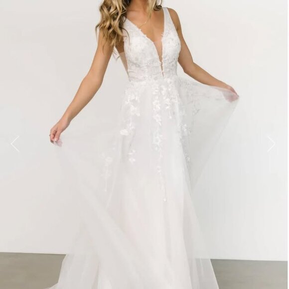 Baltic Born "Forever Tulle" Bridal Gown in Off White, Size Large - Picture 5 of 12